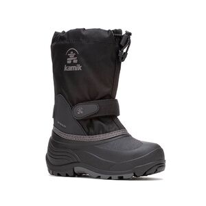 Size 6 Youth Kamik Black and Gray Kids Snow Boots